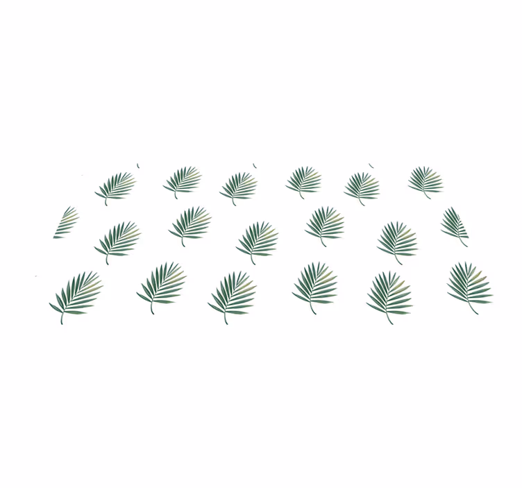 Leaf palm bathroom vinyl rug - TenStickers
