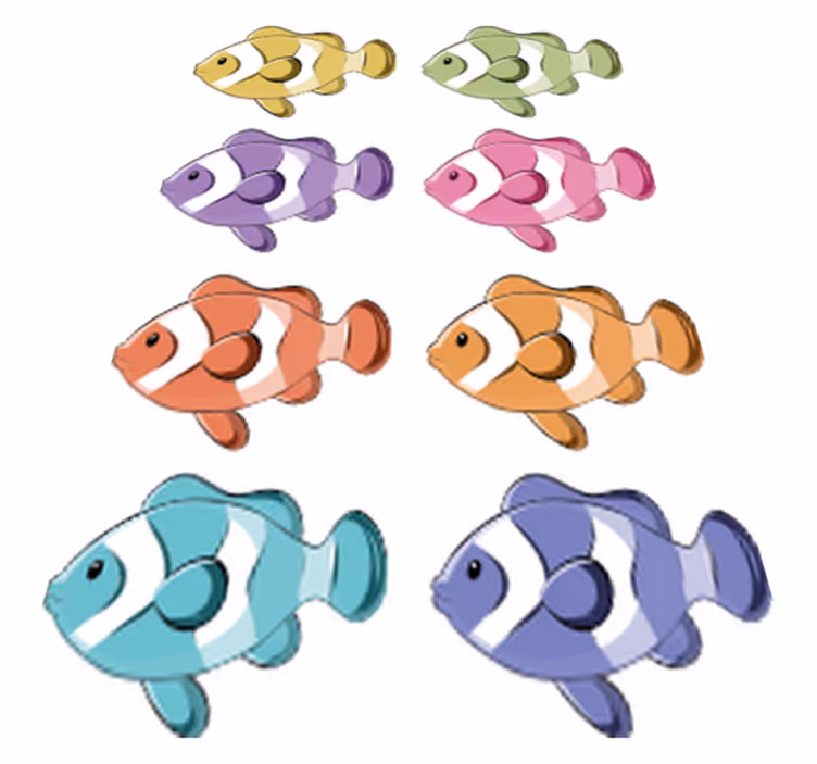 Bathroom vinyl rug clown fish shower screen decals - TenStickers