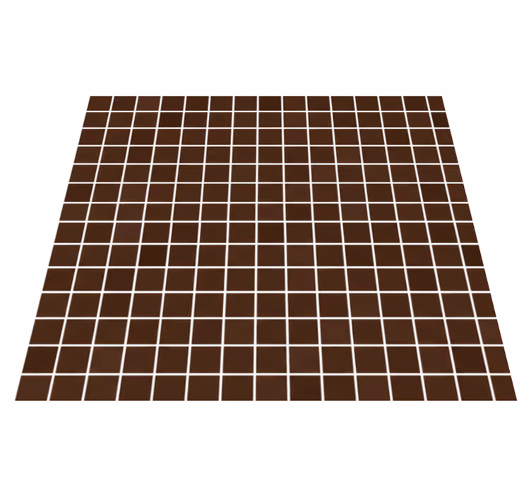 Bathroom vinyl rug in mini chocolate brown mosaics - TenStickers