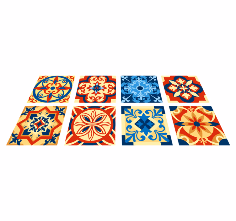 Eraldo tile design kitchen vinyl rug - TenStickers