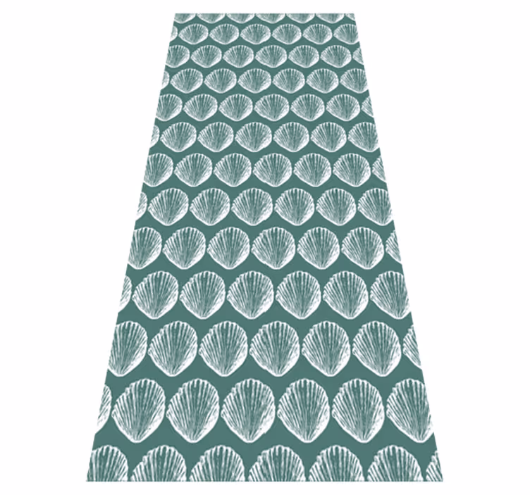 Kitchen vinyl rug retro seashell pattern mat - TenStickers