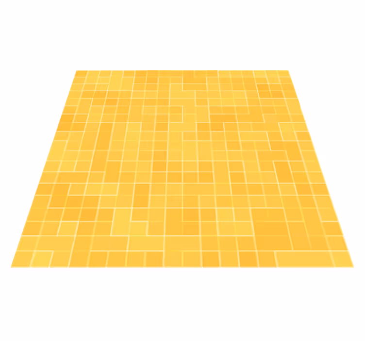 Kitchen vinyl rug in yellow gold mosaic - TenStickers