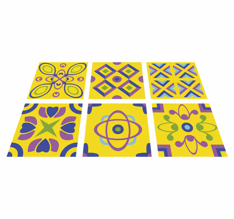 Psychedelic symmetries kitchen vinyl rug - TenStickers