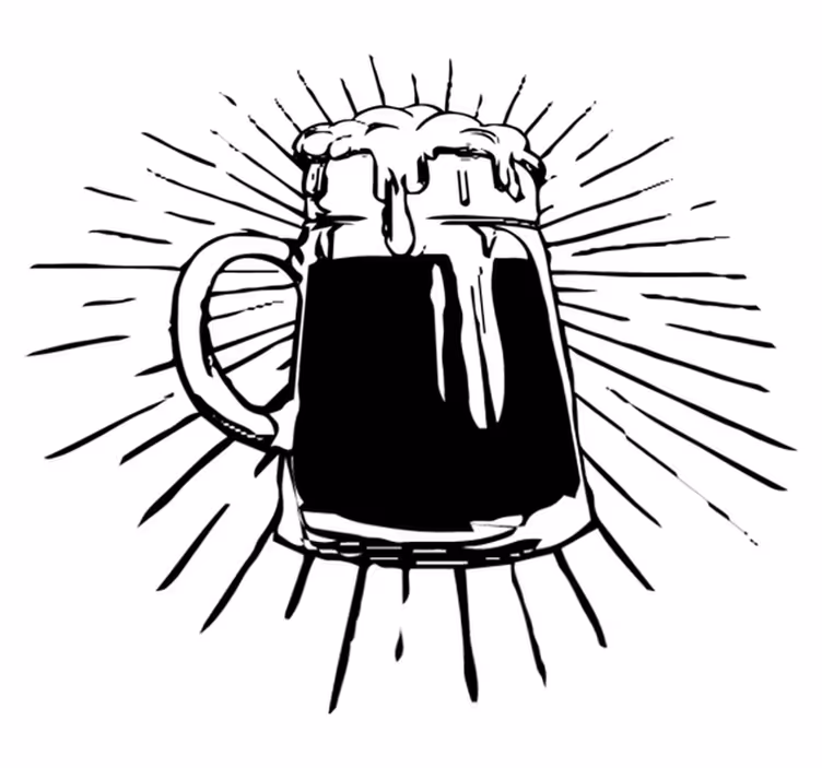 Kitchen vinyl rug beer illumination - TenStickers