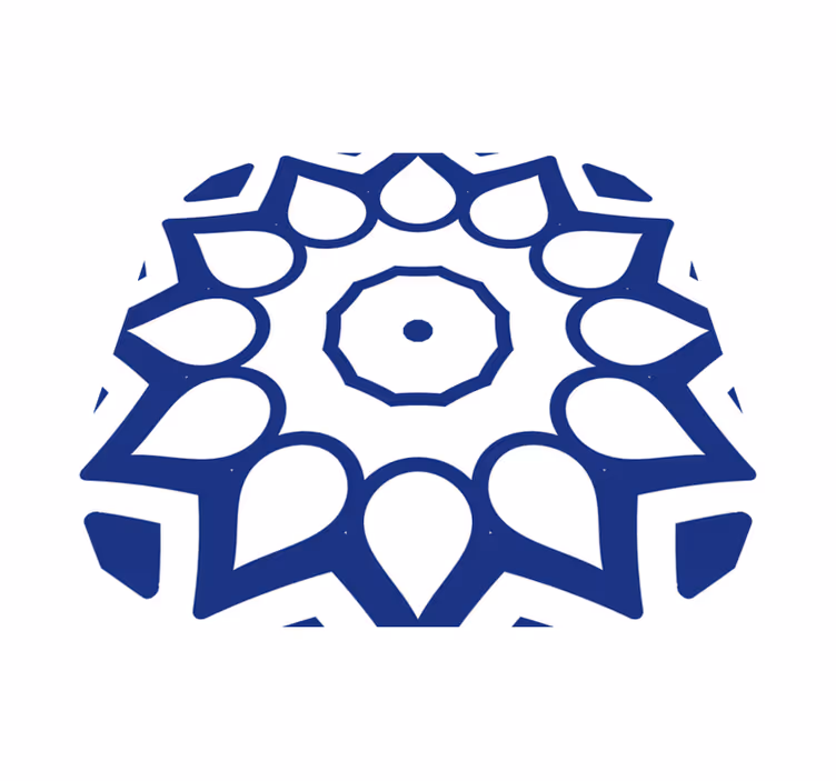 Delft blue mandala flowers kitchen vinyl rug - TenStickers