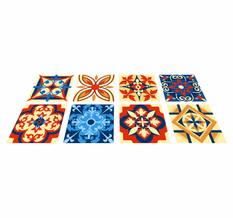 Kitchen vinyl rug with crifitio cement design - TenStickers
