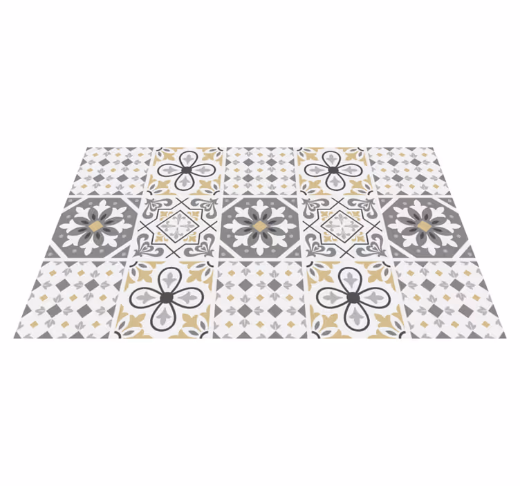 Kitchen vinyl rug with amiaz cement design - TenStickers