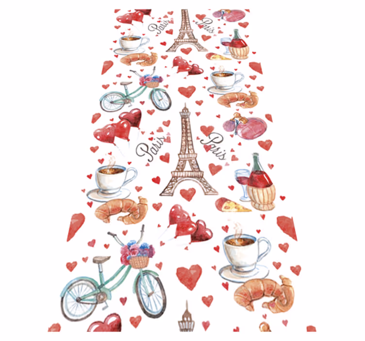 Kitchen vinyl rug love paris - TenStickers