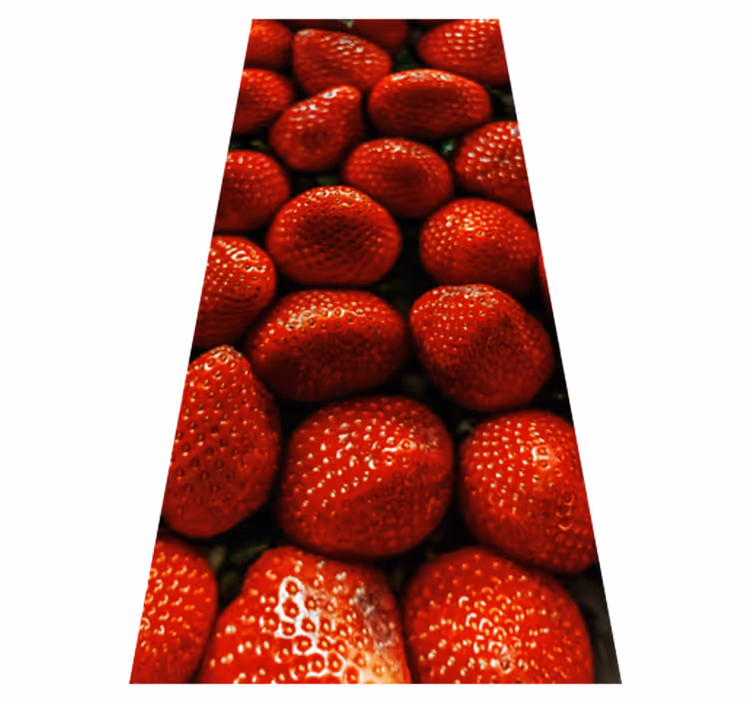 Kitchen vinyl rug with strawberries design - TenStickers