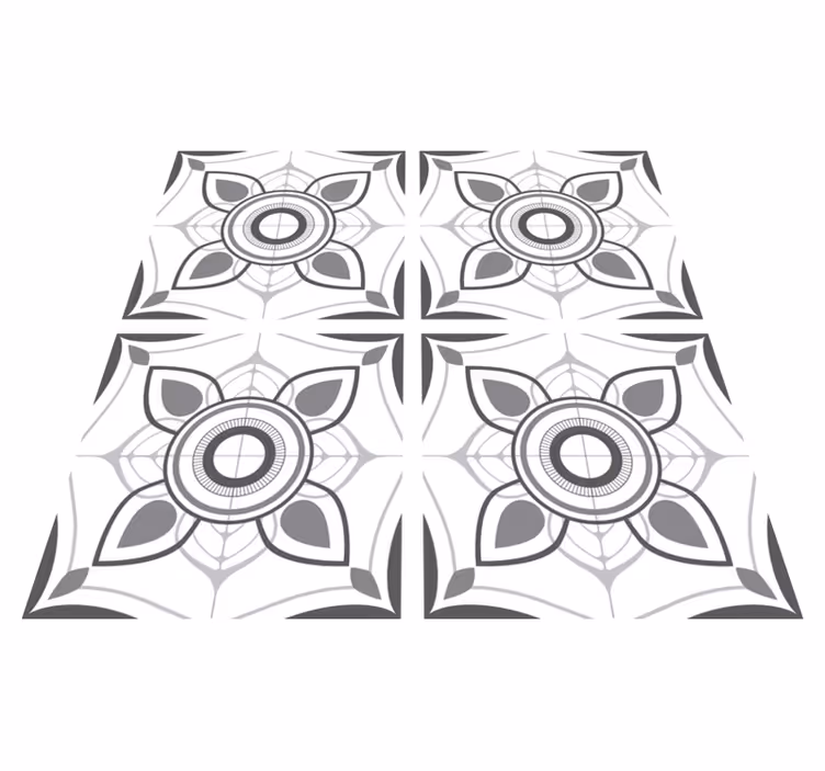 Kitchen vinyl rug with simple portuguese tile stickers - TenStickers
