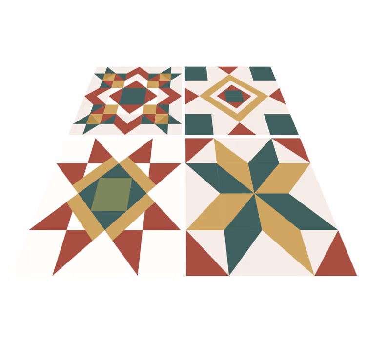 Kitchen vinyl rug with star cement design - TenStickers