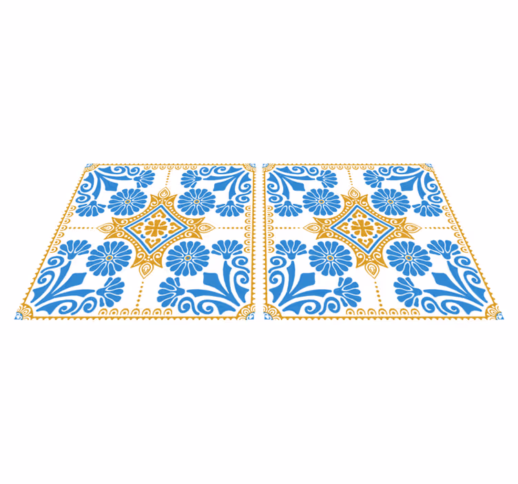 Kitchen vinyl rug moroccan cement tile pattern - TenStickers