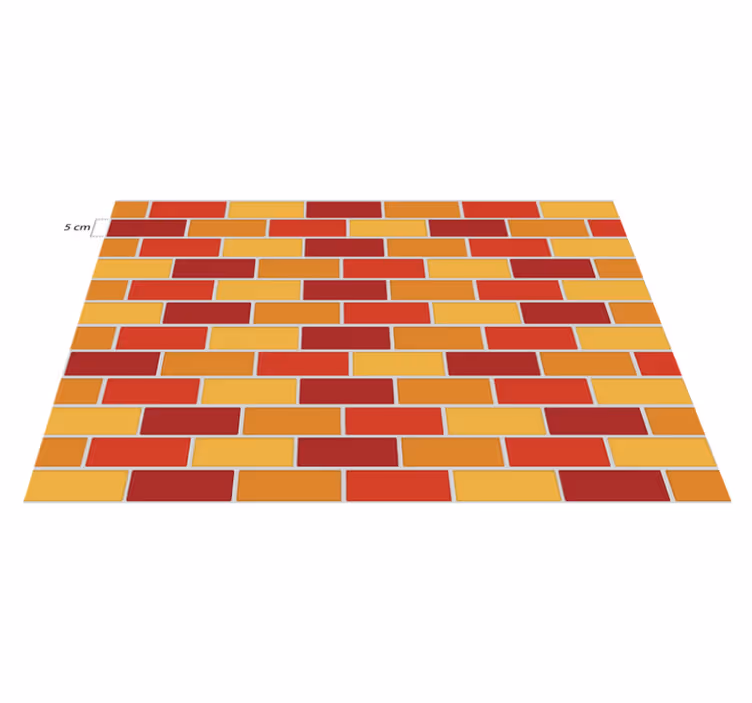 Warm toned brick kitchen vinyl rug - TenStickers