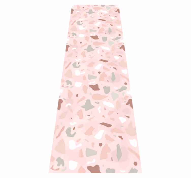 Kitchen vinyl rug in pink terrazzo design - TenStickers