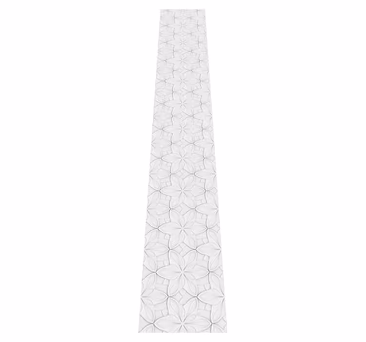 Minimalistic hexagon floral tiles kitchen vinyl rug - TenStickers