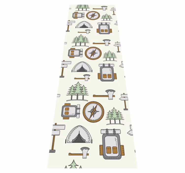 Bedroom vinyl rug camping gear set - TenStickers