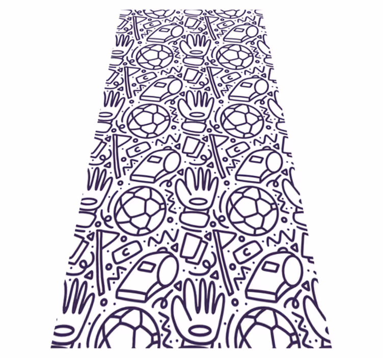 Bedroom vinyl rug with sports doodle design - TenStickers