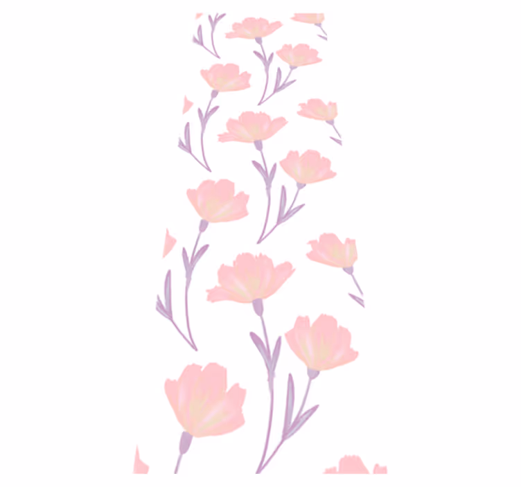 Bedroom vinyl rug with minimalist watercolor wildflowers - TenStickers