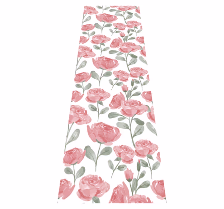 Bedroom vinyl rug in natural vintage rose design - TenStickers