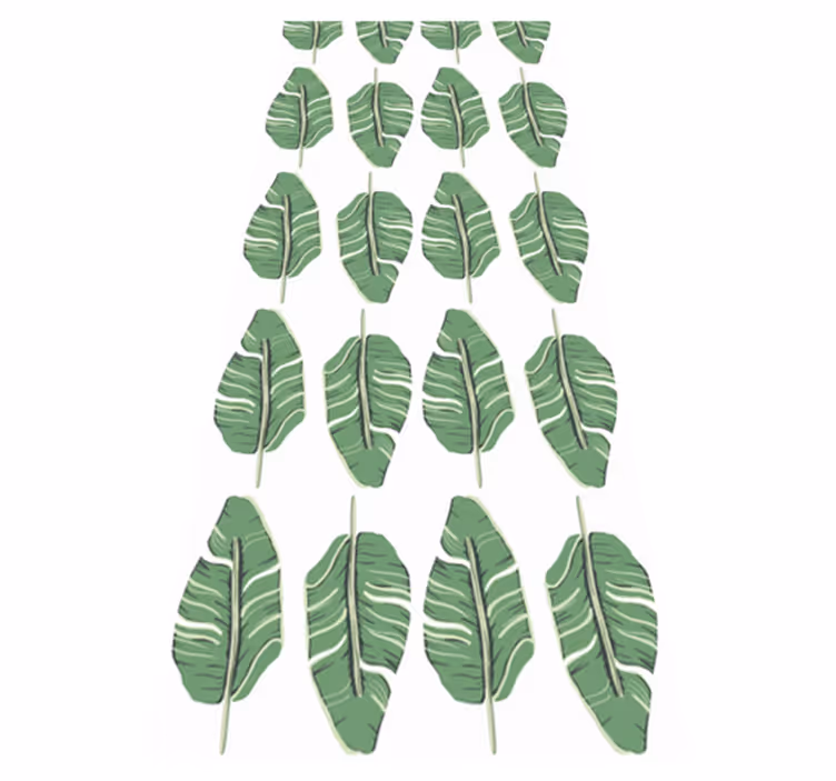 Bedroom vinyl rug with nordic green leaf design - TenStickers