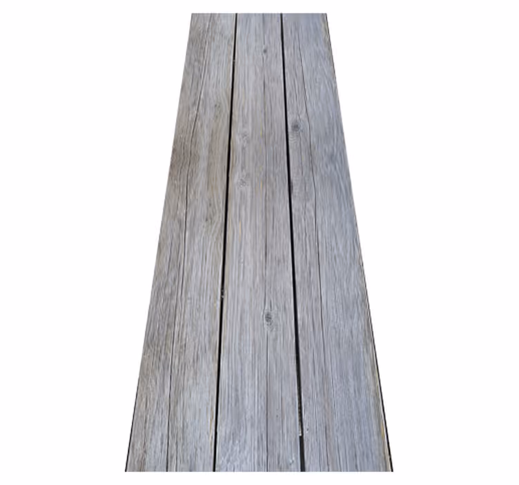 Bedroom vinyl rug in nordic gray raw wood style - TenStickers