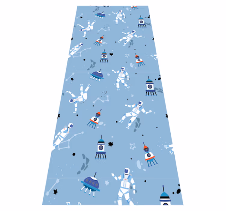 Bedroom vinyl rug with astronauts and spaceships - TenStickers