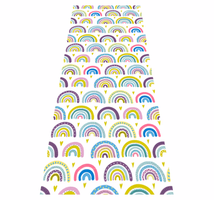 Bedroom vinyl rug with colorful abstract rainbows - TenStickers
