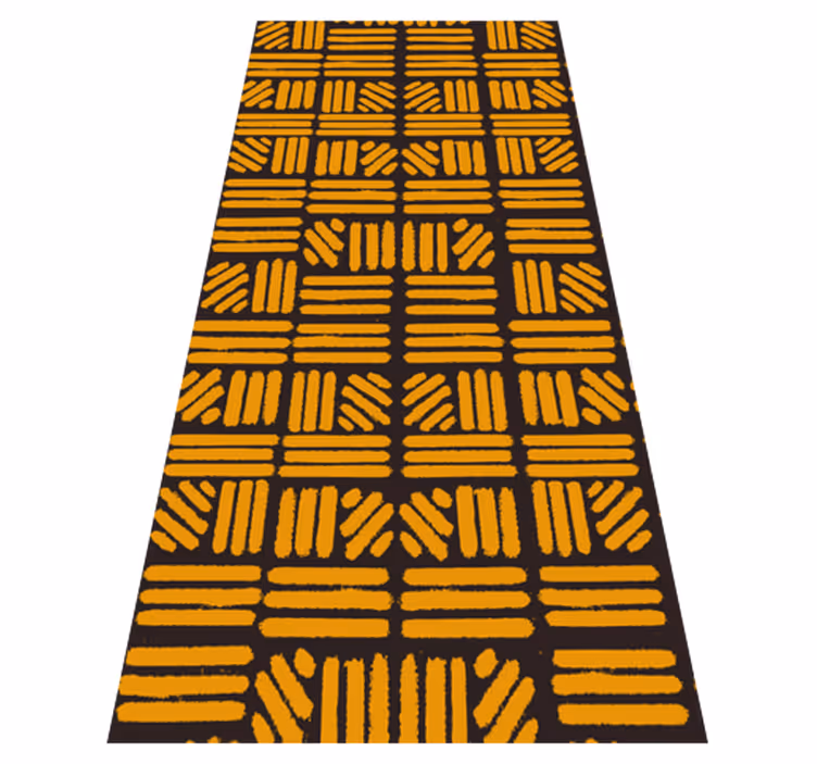 Bedroom vinyl rug in african golden abstract art - TenStickers