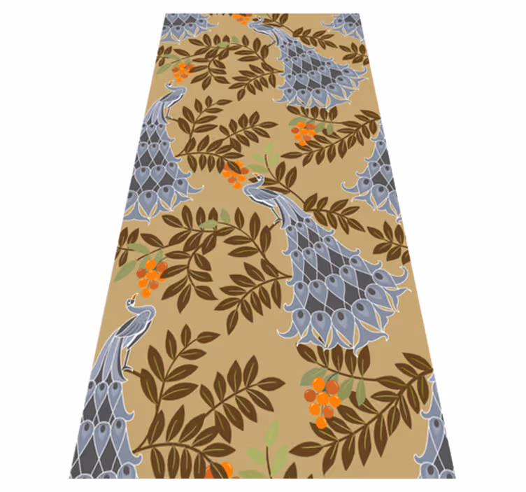 Bedroom vinyl rug in african gray peacock design - TenStickers