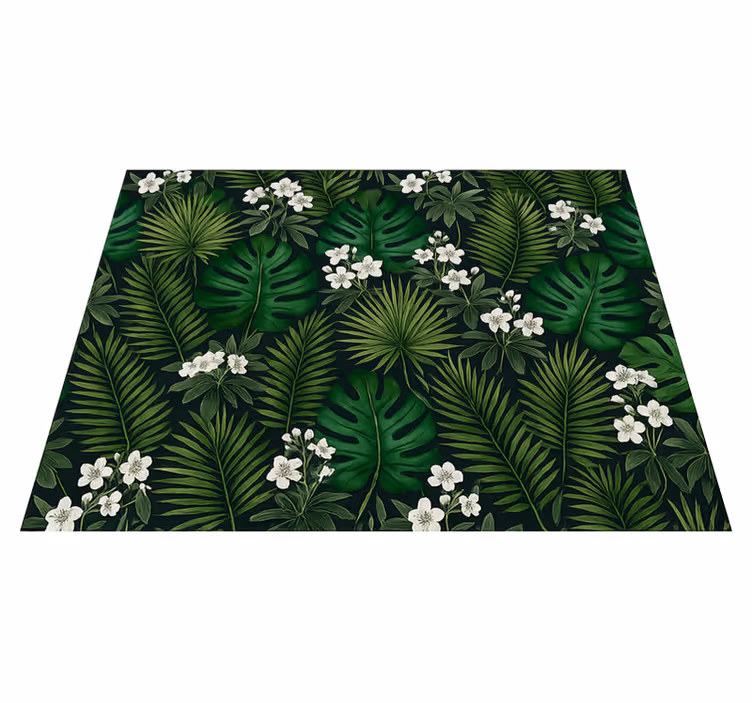 Green exotic nature bedroom vinyl rug - TenStickers