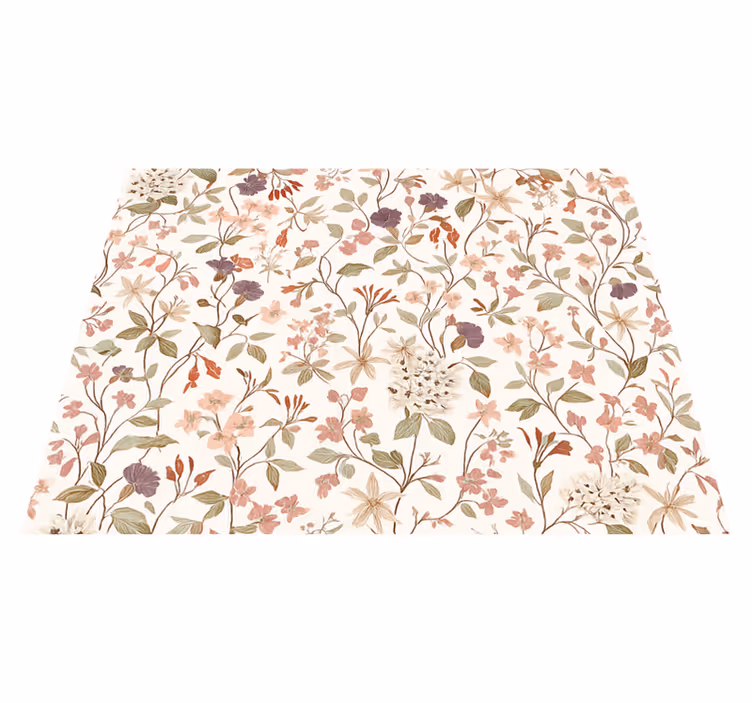 Bedroom vinyl rug pink flower design - TenStickers