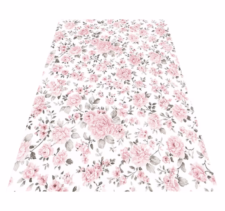 Bedroom vinyl rug old retro large floral design - TenStickers