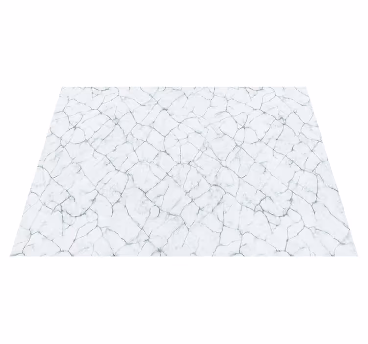 White cracked marble bedroom vinyl rug - TenStickers