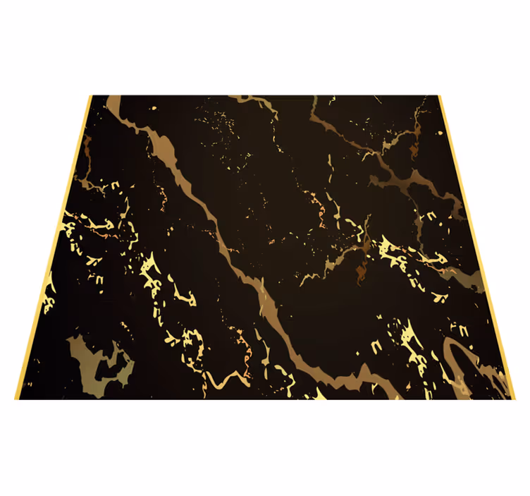 Office vinyl rug marble texture black gold - TenStickers