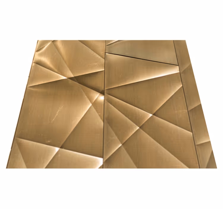 Office vinyl rug 3d golden polygon design - TenStickers