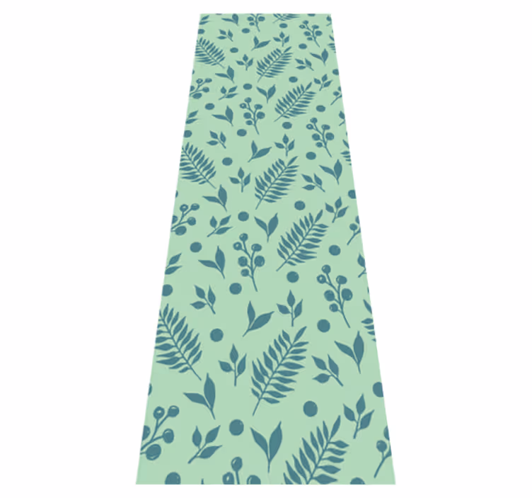 Office vinyl rug with green leaves on green - TenStickers