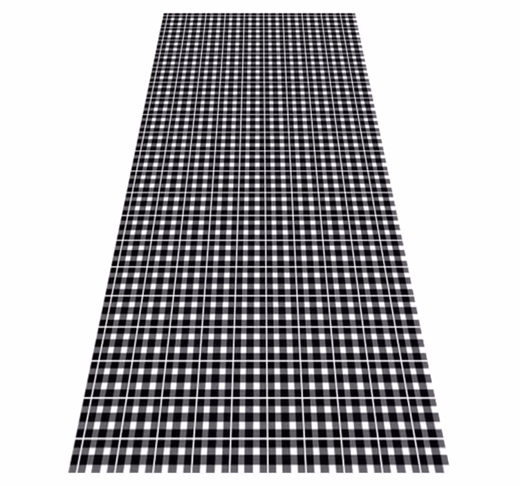 Office vinyl rug in black and white gingham pattern - TenStickers