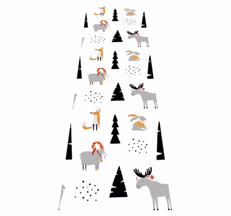 Bedroom vinyl rug with winter animal design - TenStickers