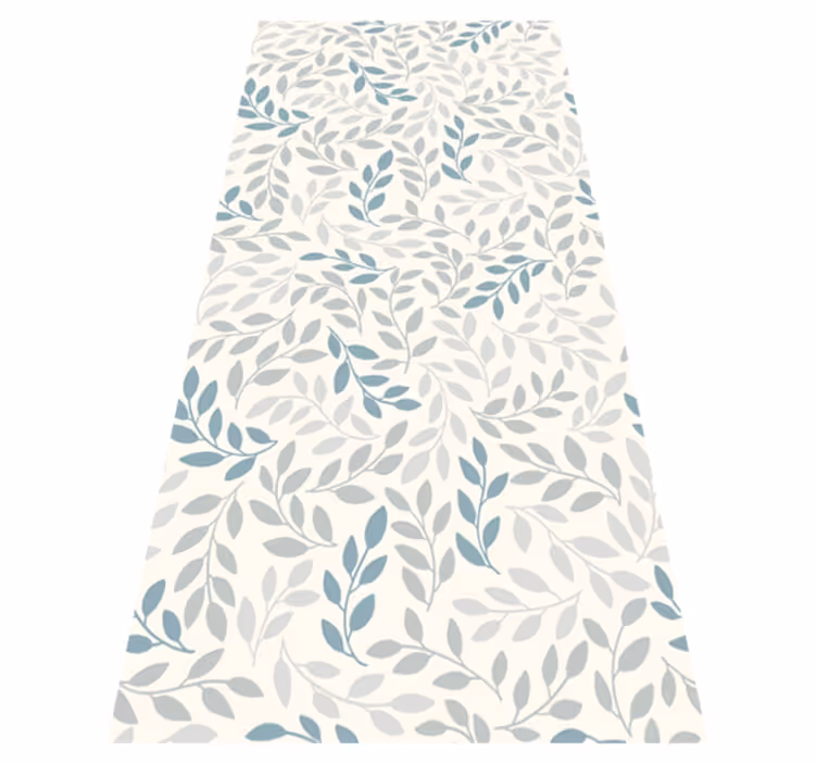 Bedroom vinyl rug with blue ombre leaves - TenStickers