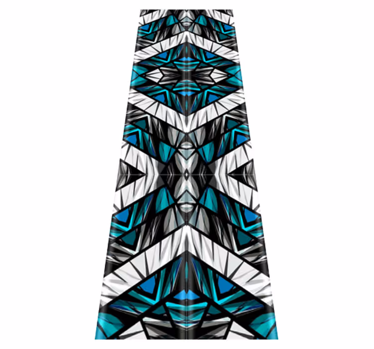 Bedroom vinyl rug in cool black, blue, and white graffiti - TenStickers