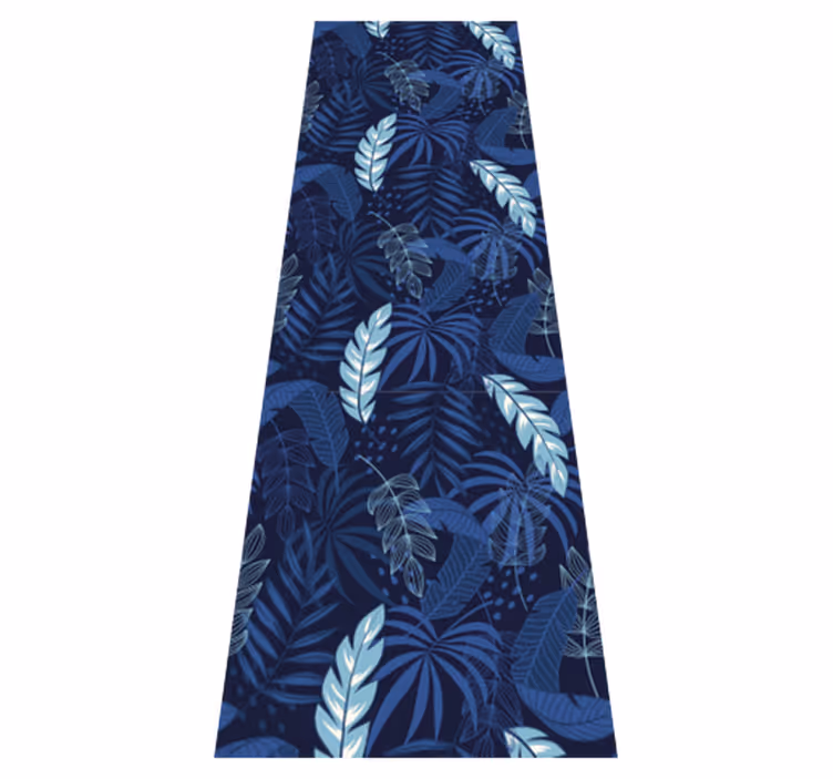 Blue maranta and panther bedroom vinyl rug - TenStickers