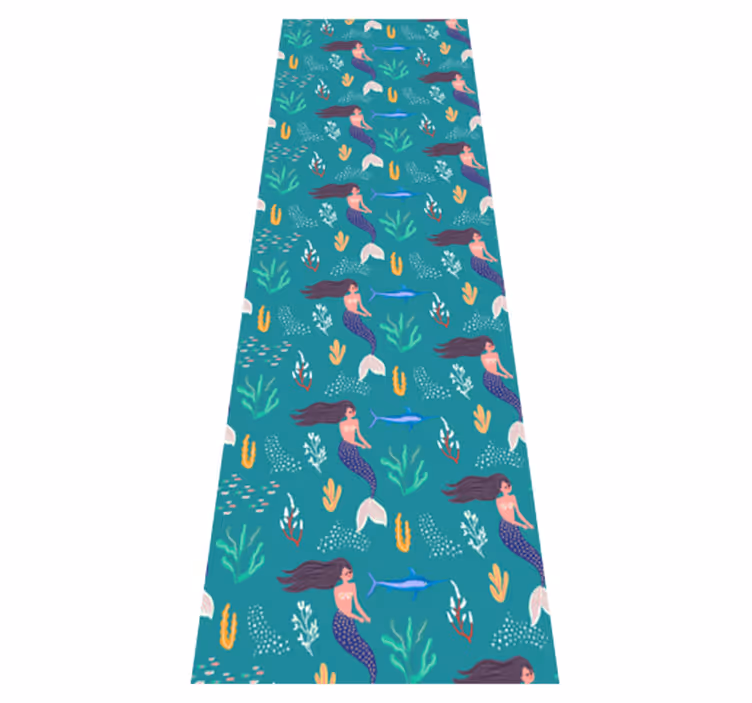 Bedroom vinyl rug with mermaids and swordfish - TenStickers