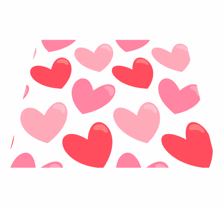 Bedroom vinyl rug in big heart shapes - TenStickers