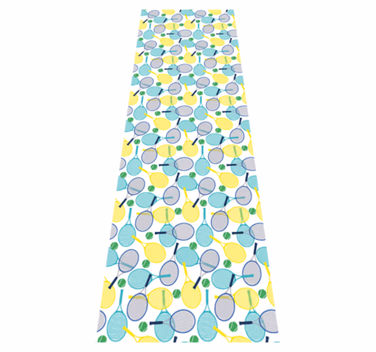 Bedroom vinyl rug with vibrant racket designs - TenStickers