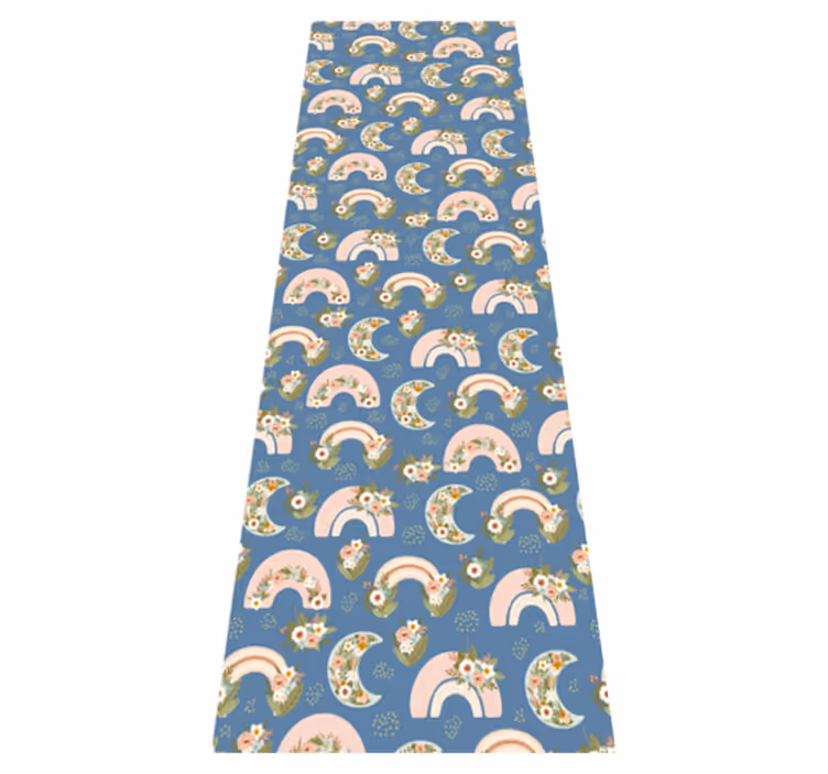 Children's spring rainbow and flower bedroom vinyl rug - TenStickers