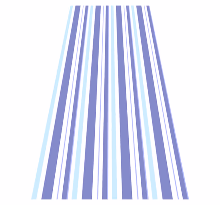 Thin vertical blue stripes bedroom vinyl rug - TenStickers