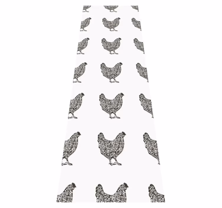 Bedroom vinyl rug with black hen design - TenStickers