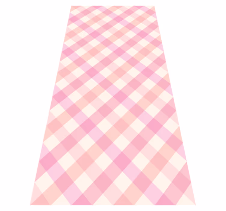 Pink checked pattern bedroom vinyl rug - TenStickers