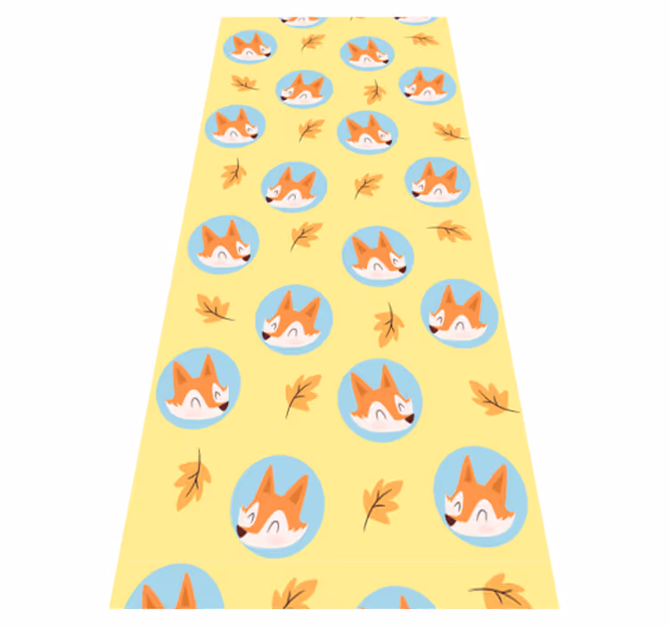 Bedroom vinyl rug with nordic style foxes - TenStickers