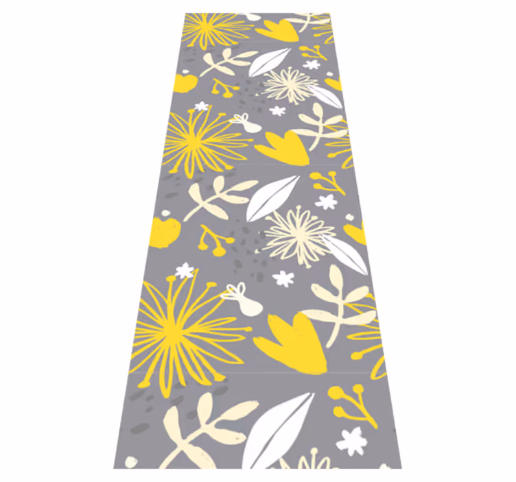 Bedroom vinyl rug in pantone vintage floral - TenStickers